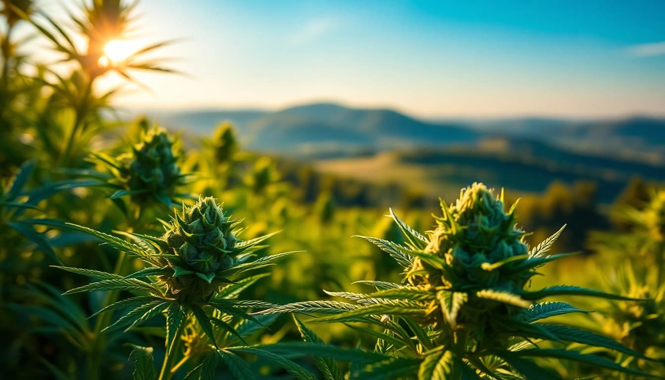 Transforming stress relief with Mental Wellness CBD buds in a serene garden setting.