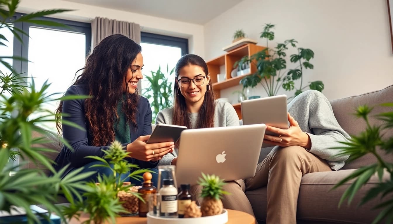 Engaging experience of buying weed online uk in a cozy living room setting.