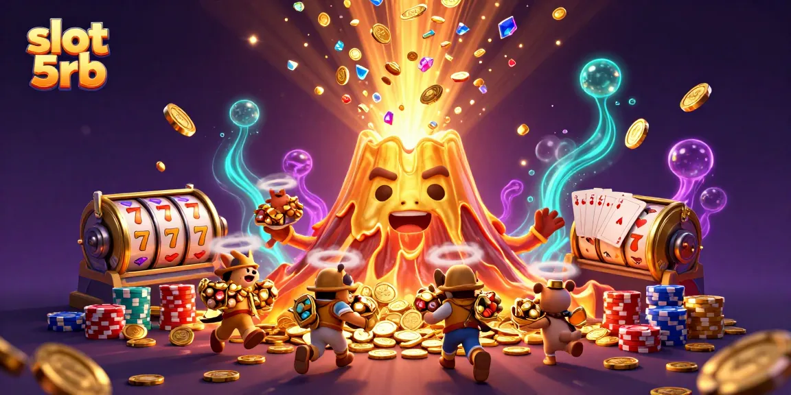 Experience thrilling success at slot 5rb with a colorful eruption of coins and treasures.