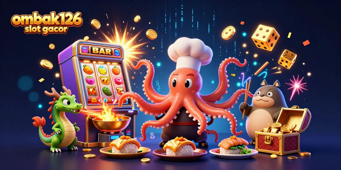 Experience ombak126 slot gacor with vibrant slots and dynamic gaming elements in an exciting 3D scene.