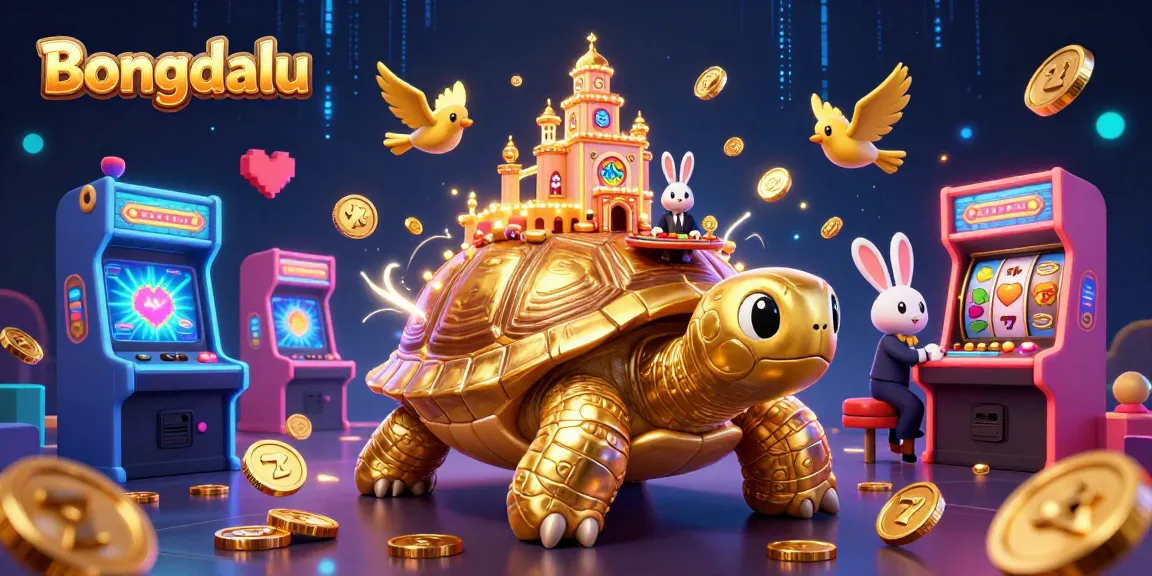 Engage with Bongdalu's vibrant casino action featuring a tortoise casino and energetic rabbit dealer.