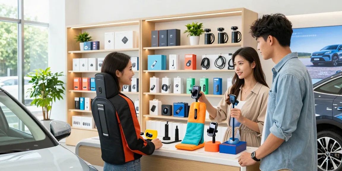 Explore Parwatt's innovative car accessories supplier range with modern gadget displays and vibrant shopping environment.