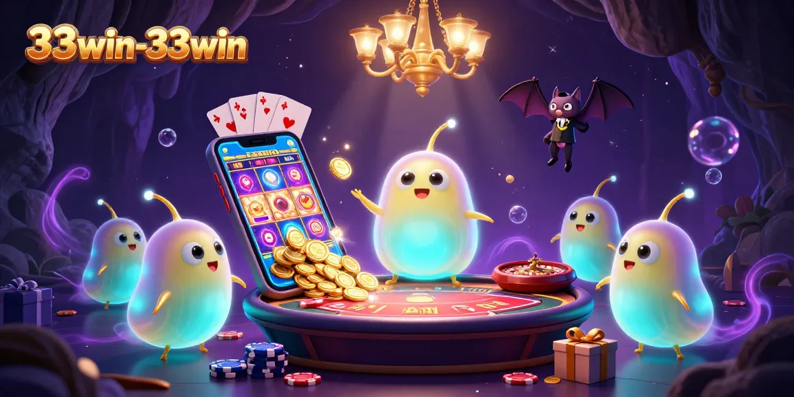 Engage with 33win-33win's vibrant casino scene featuring glowworms and a bat dealer filled with dynamic gaming elements.