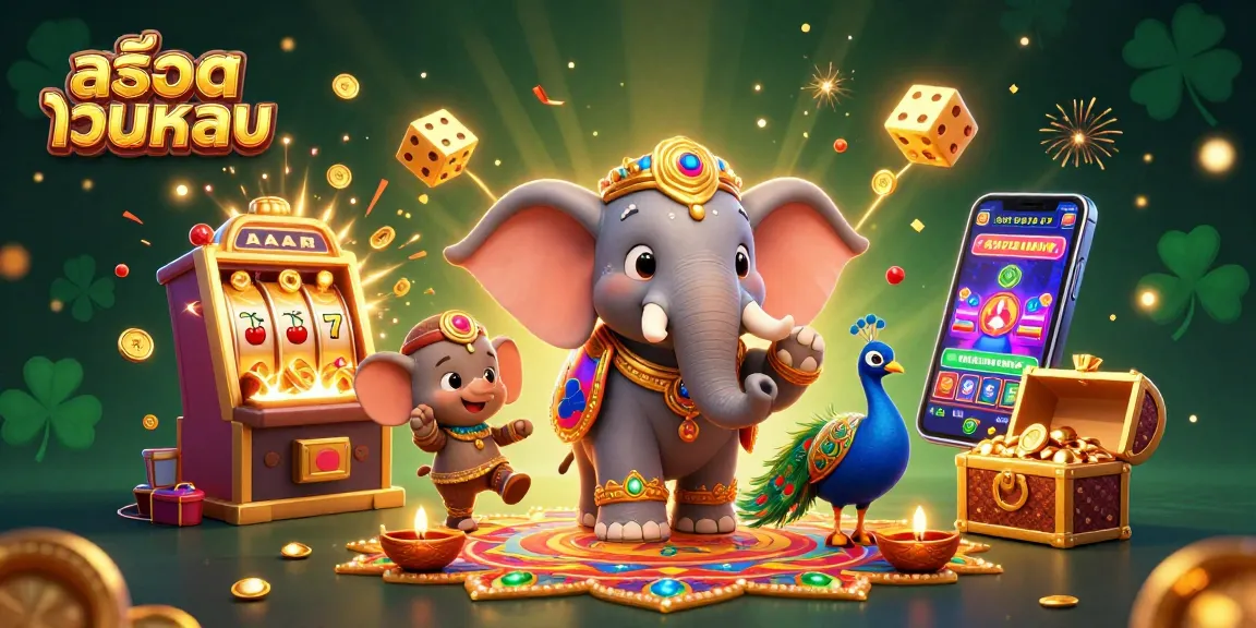 Play สล็อตเว็บตรง with vibrant 3D characters and dynamic casino elements in an exciting scene.