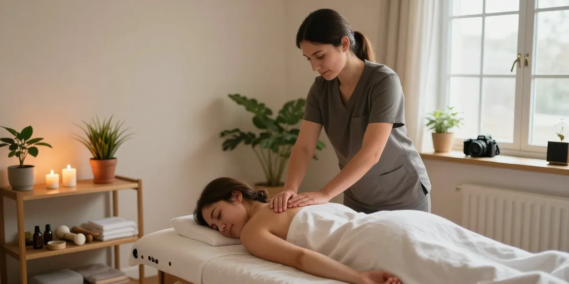 Swedish massage therapy session in a serene wellness studio.