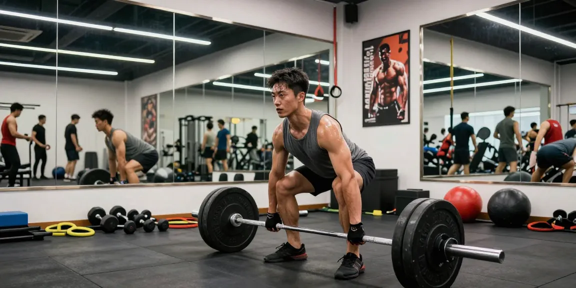 Bodybuilder performing deadlift showcasing Deus Medical Steroids' strength benefits in a modern gym.