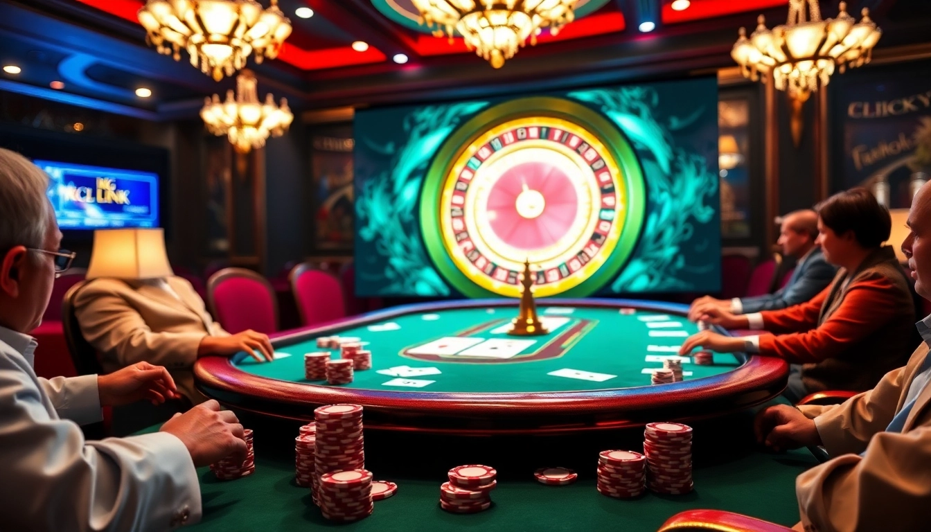 Engage with the thrilling KJC LINK casino experience featuring poker games and roulette.