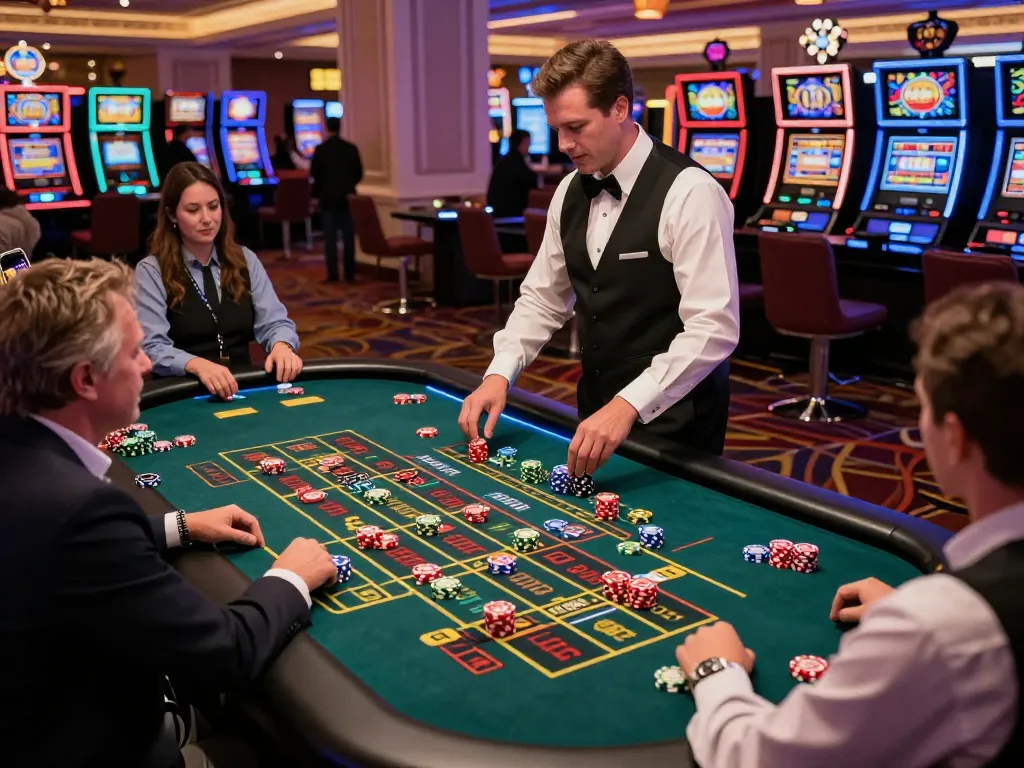 Players engaging in the thrilling gameplay of roulette at a casino, highlighting the hidden wiki website's connection to dark web betting.