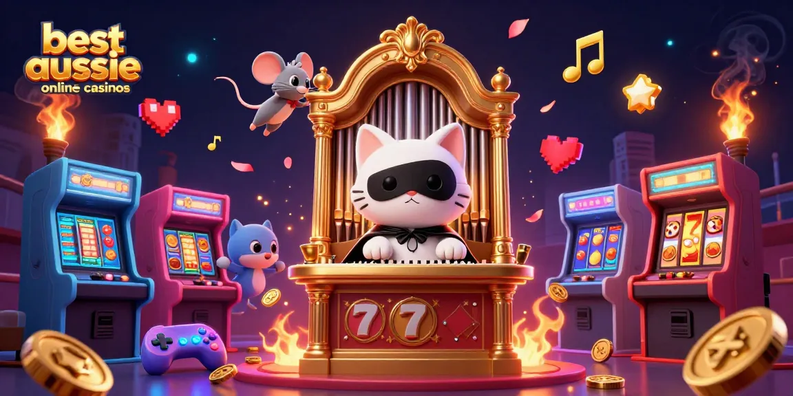 Play at the best aussie online casinos featuring an enchanting 3D casino scene with characters and games.