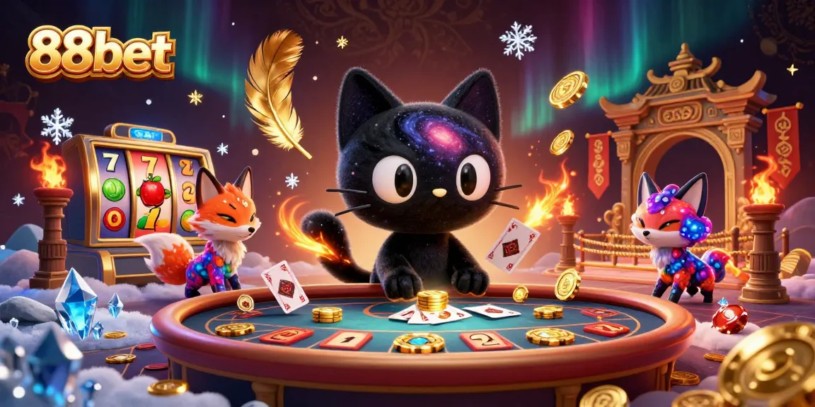 Experience thrilling gameplay at 88bet with 3D cartoon characters and cosmic casino elements.