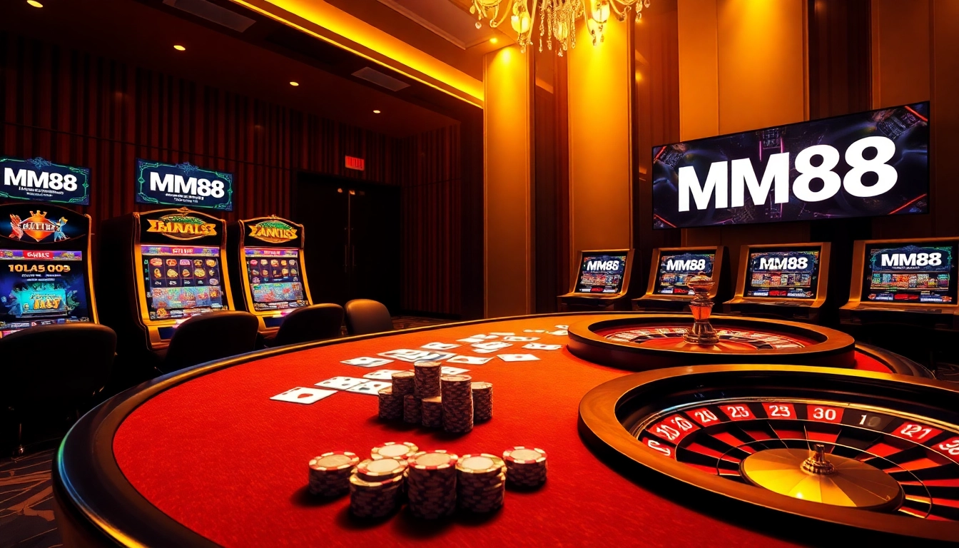 Experience high-stakes excitement at MM88's luxurious casino tables and vibrant slot machines.