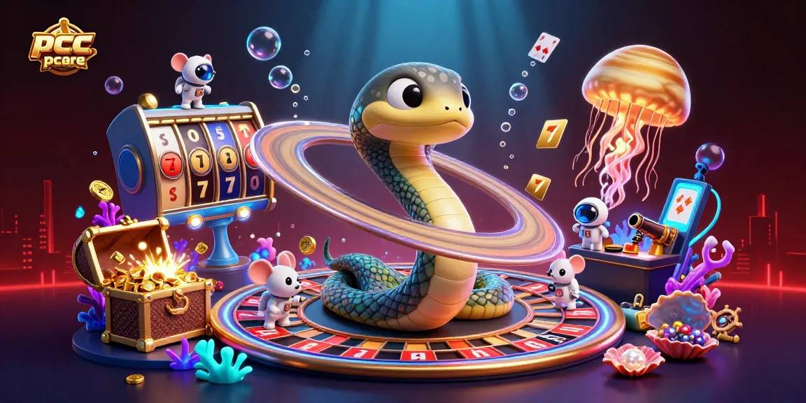 Experience thrilling gaming with pccare as astronaut mice bet on Saturn's rings in a vibrant cosmic casino scene.