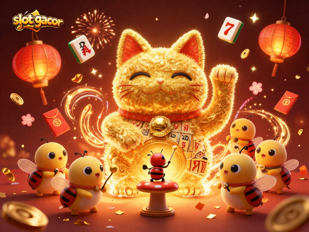 Bermain slot gacor dengan suasana meriah di dunia kasino penuh warna dan detail menarik.