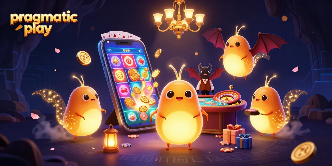 Play thrilling Pragmatic Play slots in a vibrant casino scene illuminated by glowworms.