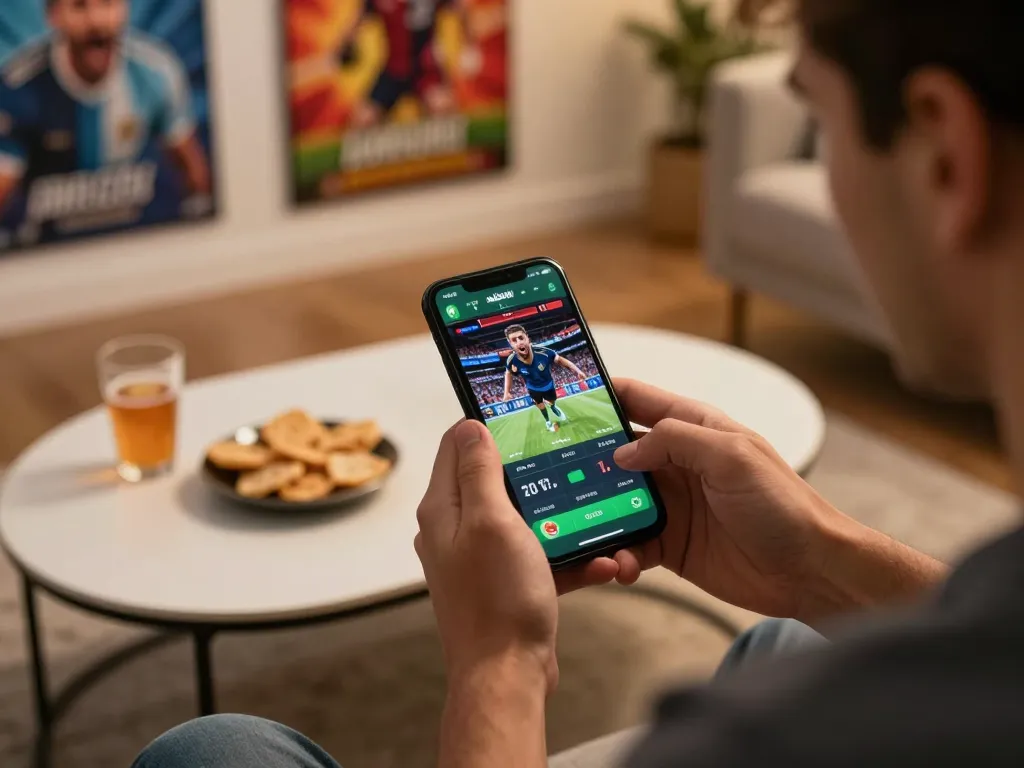BJ88 mobile sports betting scene with vibrant app interface and player excitement