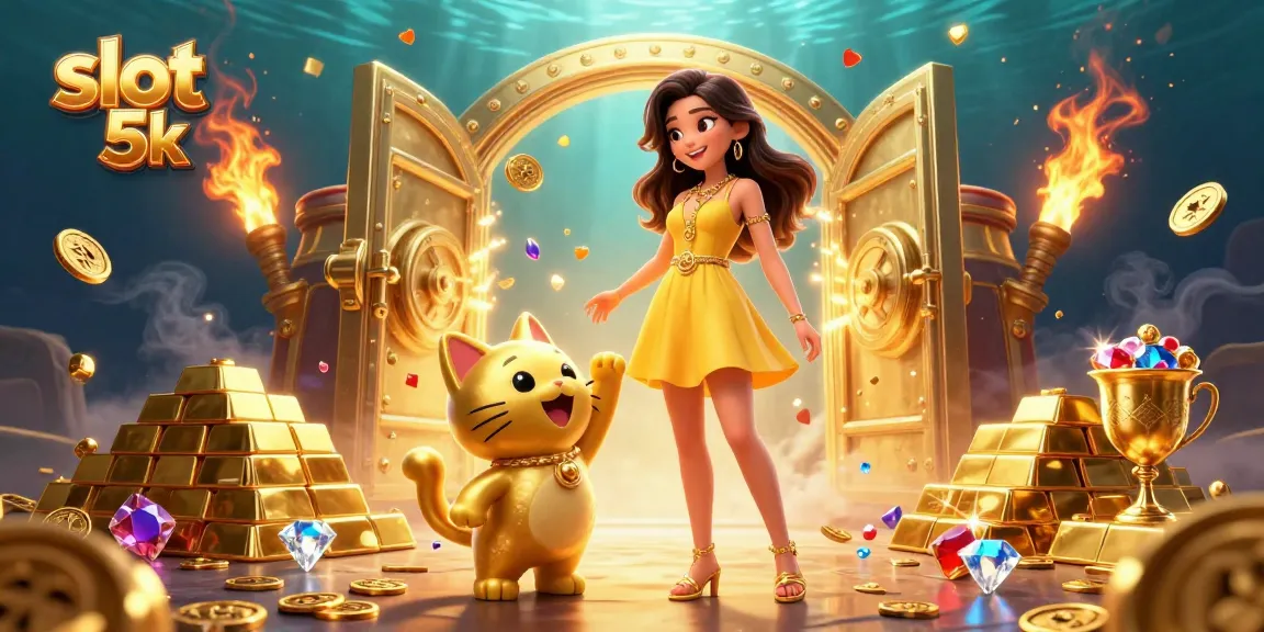 Play exciting slot 5k games with cheerful characters, golden treasures, and vibrant casino energy.