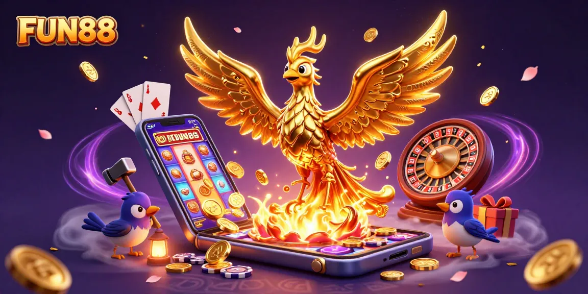 Experience the exhilarating FUN88 casino action with molten gold phoenix and dynamic game elements.