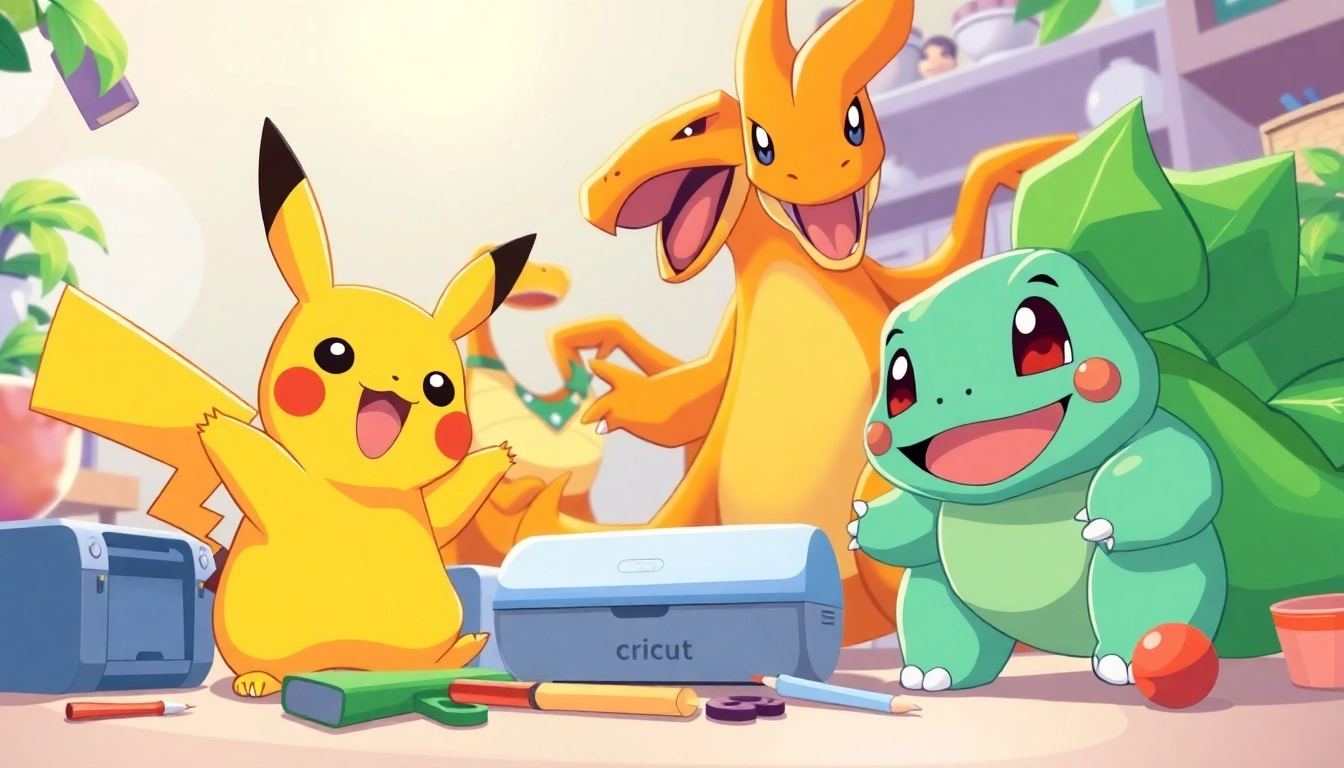 Vibrant Pokémon SVG characters like Pikachu and Charizard, illustrating creativity for crafting.