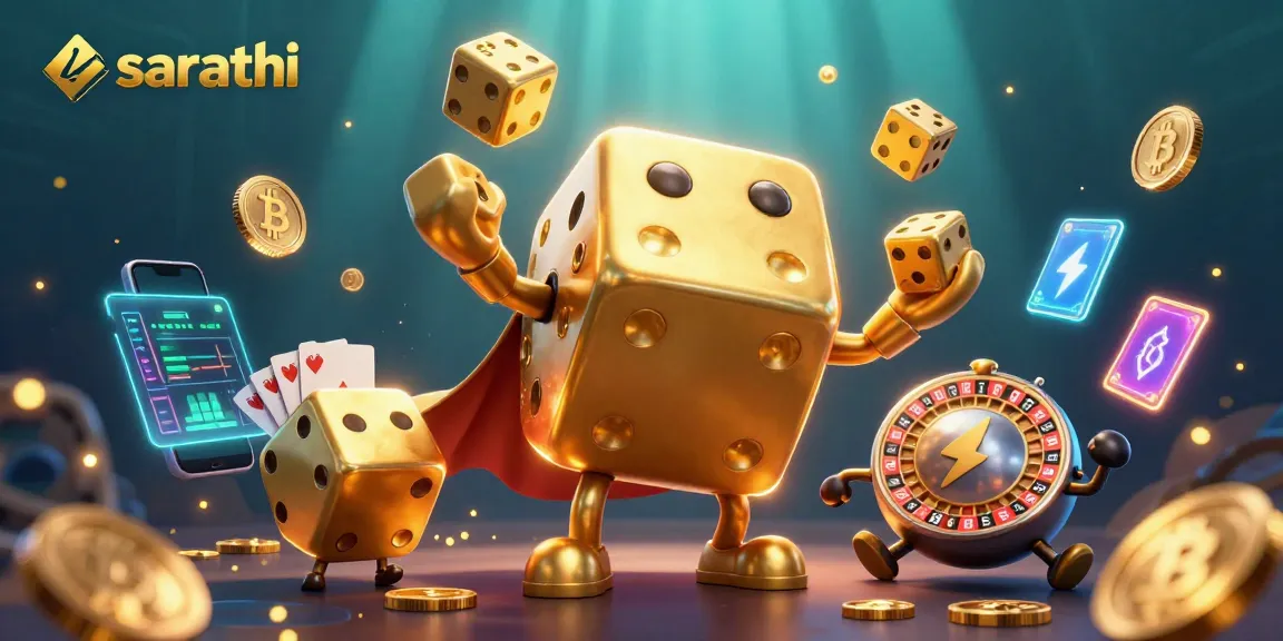 Experience thrilling gameplay at sarathi with a vibrant 3D casino scene depicting wealth and excitement.