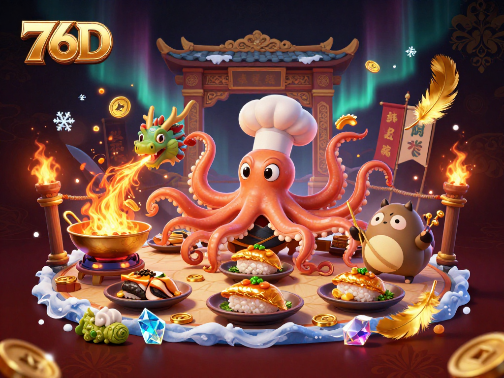 Prepare-se para ganhar com 76D em uma cena vibrante de cassino com uma visão animada.