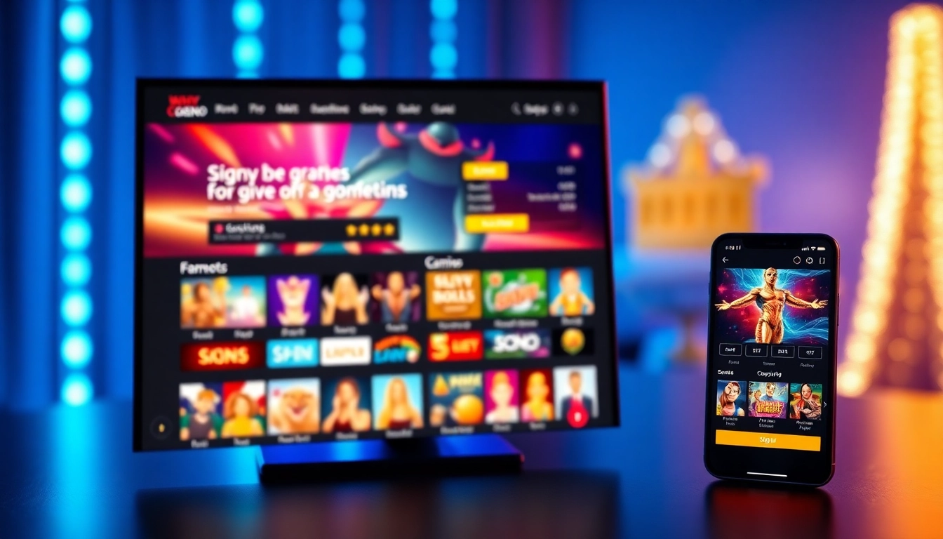 Explore the modern interface of https://whycazino.com, showcasing vibrant casino games on desktop and mobile.