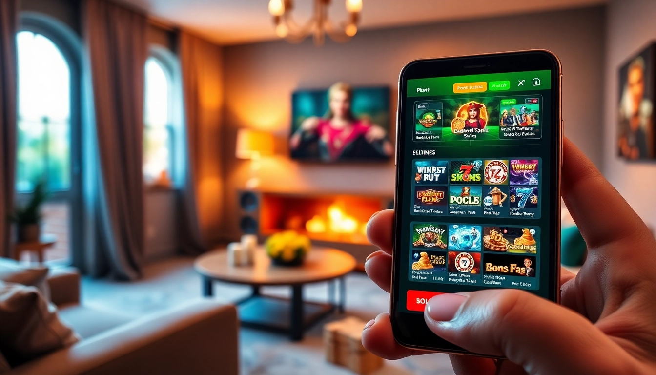 Engaging interface of AF88 com shown on a smartphone, showcasing vibrant casino games in a cozy setting.