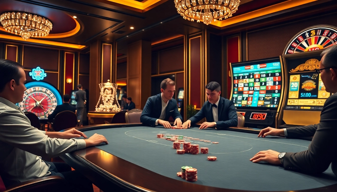 Experience high-stakes gaming at https://af88.co.uk/ with vibrant casino visuals showcasing poker and roulette.