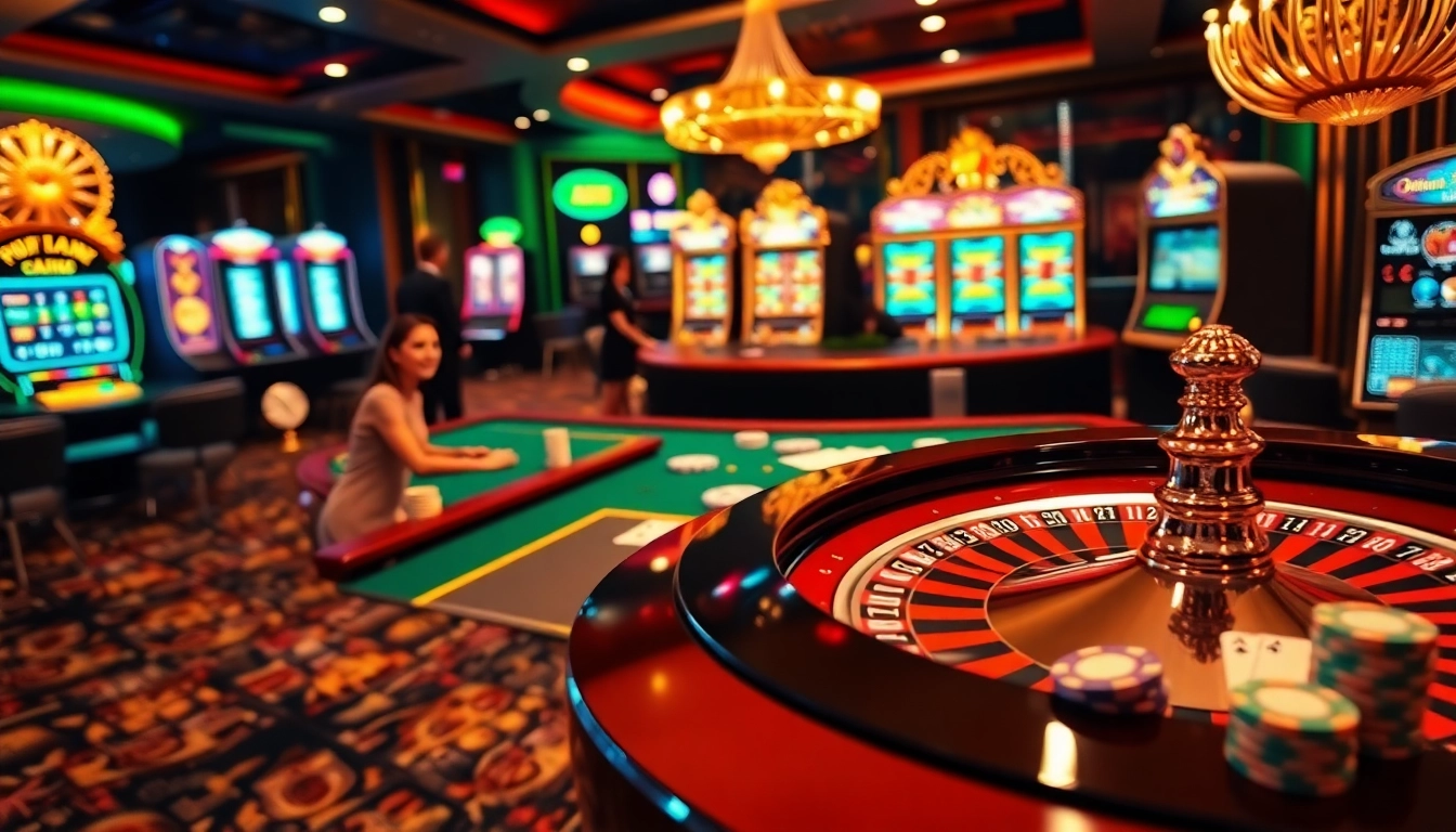 Experience the thrill of winning at thabet.com with vibrant casino visuals featuring roulette, cards, and exciting games.