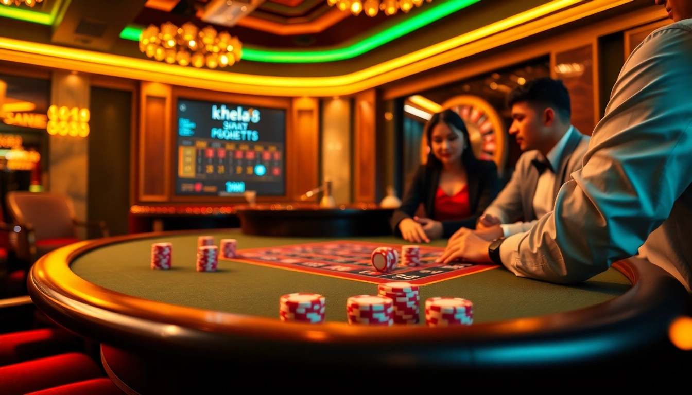 Players engaging in online gambling while showcasing khela88 bangladesh's vibrant casino atmosphere.