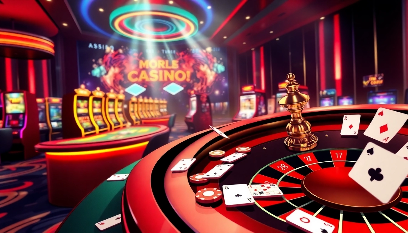 Exciting game action at nhà cái 789win with vibrant casino tables and slot machines.