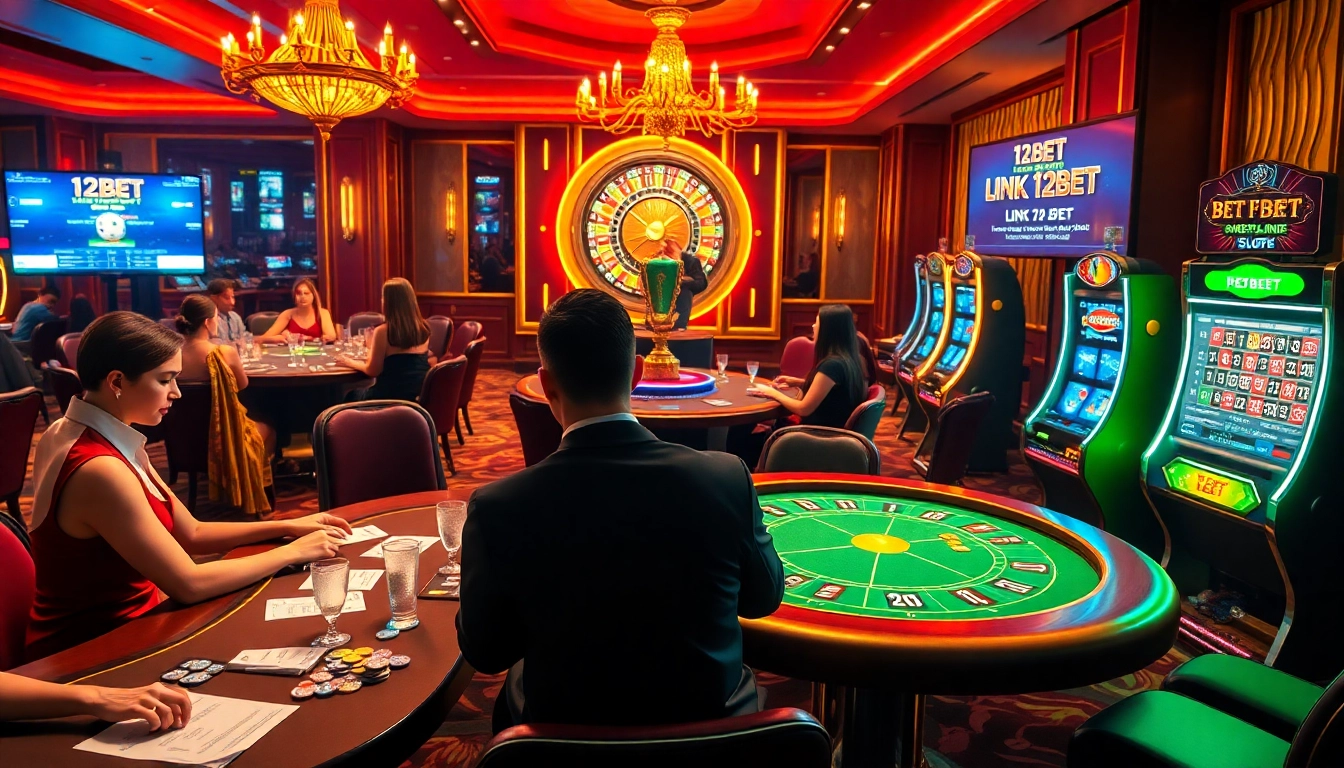 Experience the excitement of gambling at the link 12bet with lively players at poker and roulette tables.