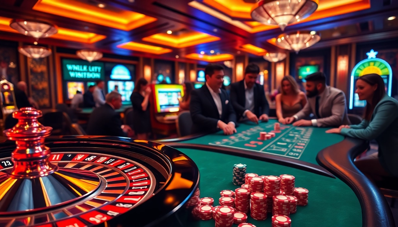 Players enjoying a vibrant casino atmosphere with a focus on 7m strategies and betting excitement.