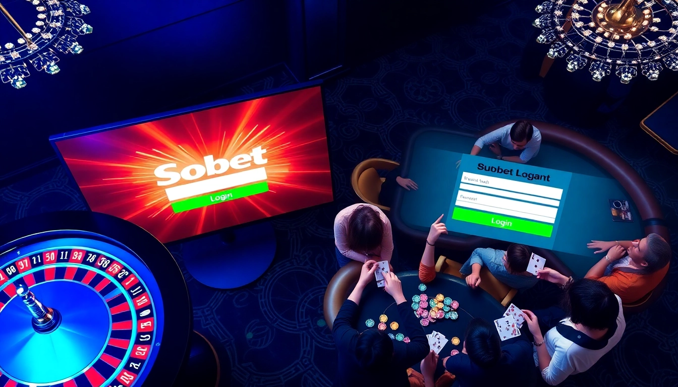 Engaging players using Sbobet login in an exciting casino environment with poker and roulette.
