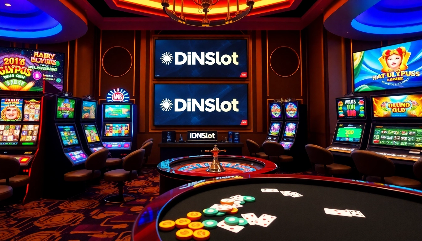 Experience the thrilling excitement of gambling with IDNSlot's vibrant casino scene, featuring engaging slot machines.
